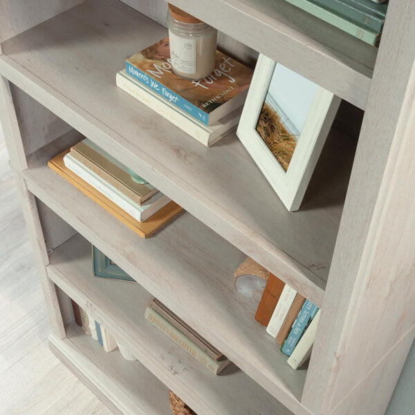 Sauder Miscellaneous Storage 5 Split Bookcase/Book Shelf, L: 35.28" x W: 13.23" x H: 69.76", Oiled Oak finish