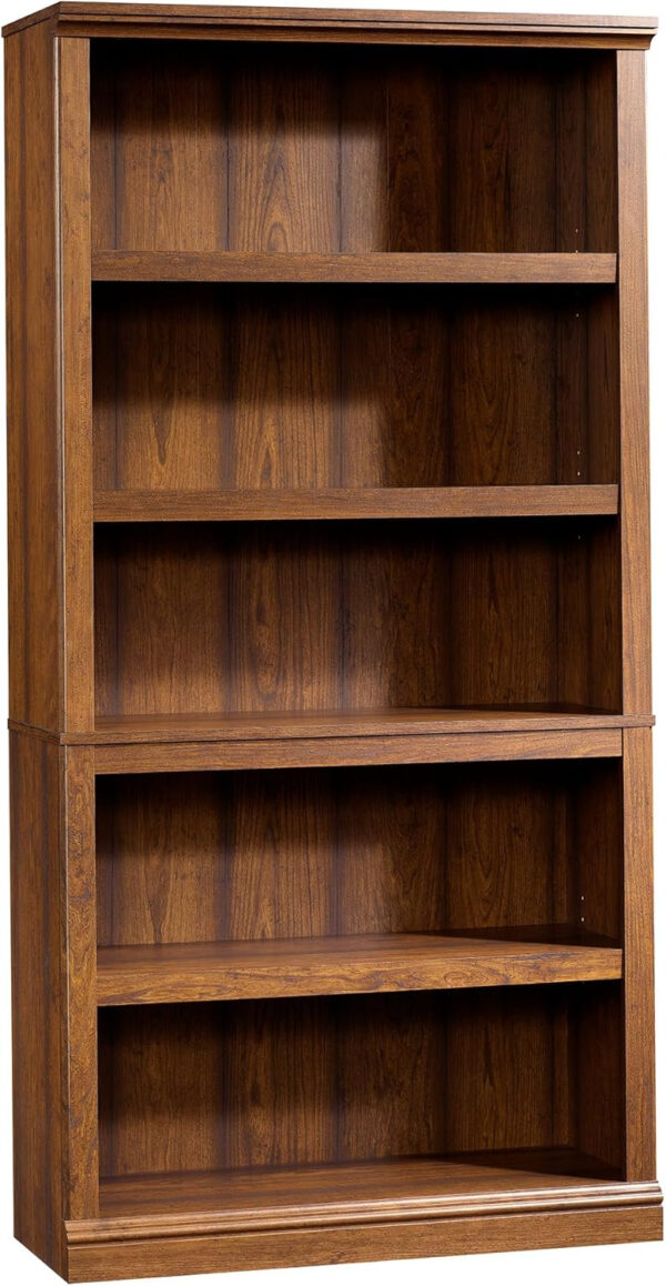 Sauder Miscellaneous Storage 5 Split Bookcase/Book Shelf, L: 35.28" x W: 13.23" x H: 69.76", Oiled Oak finish
