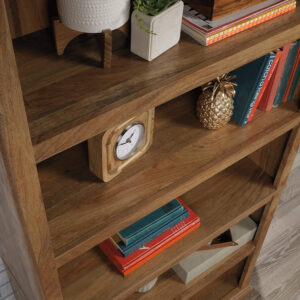 Sauder Miscellaneous Storage 5 Split Bookcase/Book Shelf, L: 35.28" x W: 13.23" x H: 69.76", Oiled Oak finish