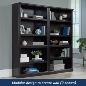 Sauder Miscellaneous Storage 5 Split Bookcase/Book Shelf, L: 35.28" x W: 13.23" x H: 69.76", Oiled Oak finish