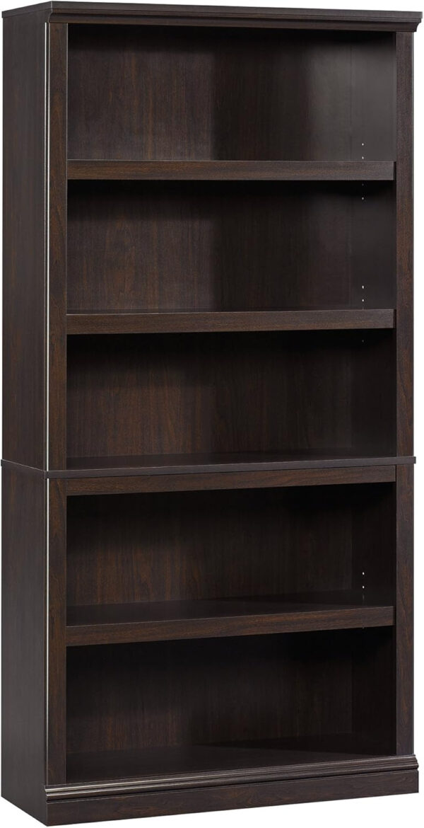 Sauder Miscellaneous Storage 5 Split Bookcase/Book Shelf, L: 35.28" x W: 13.23" x H: 69.76", Oiled Oak finish
