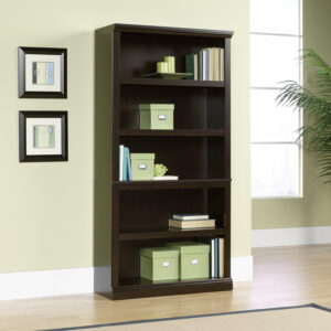 Sauder Miscellaneous Storage 5 Split Bookcase/Book Shelf, L: 35.28" x W: 13.23" x H: 69.76", Oiled Oak finish