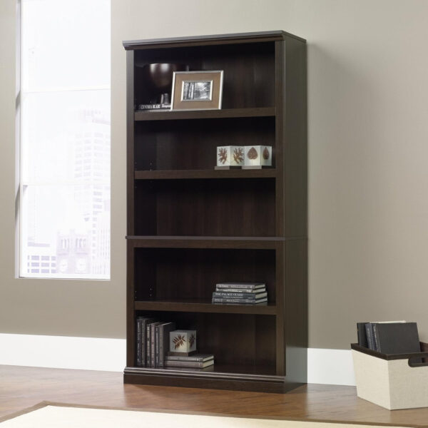 Sauder Miscellaneous Storage 5 Split Bookcase/Book Shelf, L: 35.28" x W: 13.23" x H: 69.76", Oiled Oak finish