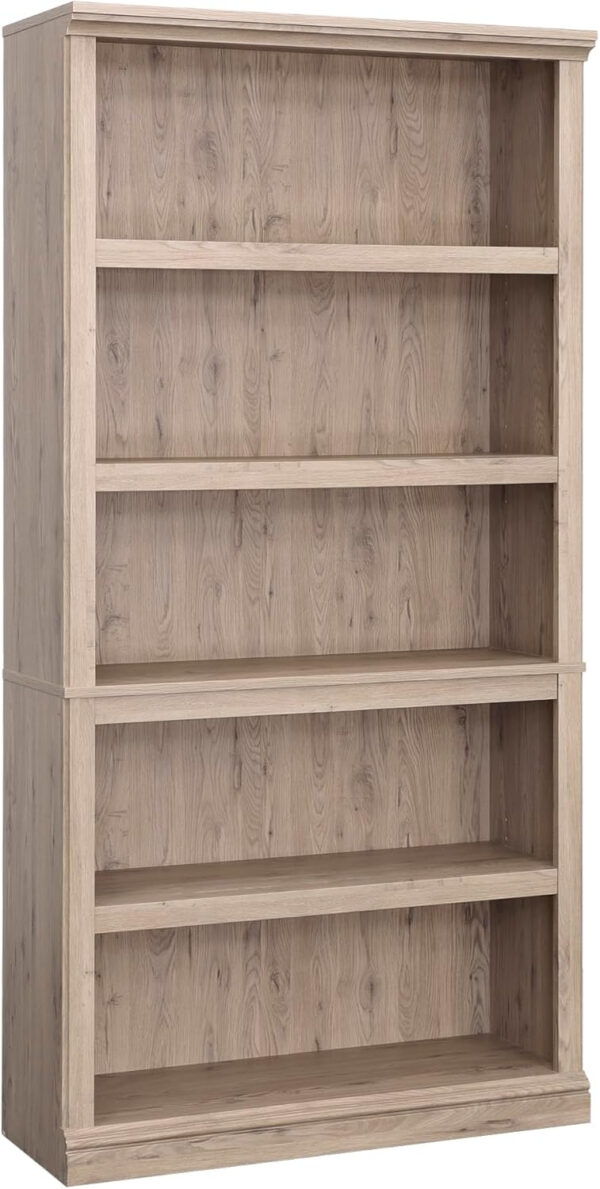 Sauder Miscellaneous Storage 5 Split Bookcase/Book Shelf, L: 35.28" x W: 13.23" x H: 69.76", Oiled Oak finish