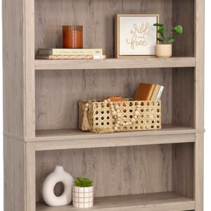 Sauder Miscellaneous Storage 5 Split Bookcase/Book Shelf, L: 35.28" x W: 13.23" x H: 69.76", Oiled Oak finish