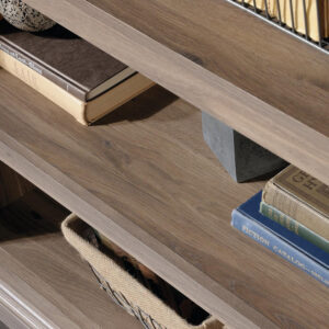 Sauder Miscellaneous Storage 5 Split Bookcase/Book Shelf, L: 35.28" x W: 13.23" x H: 69.76", Oiled Oak finish