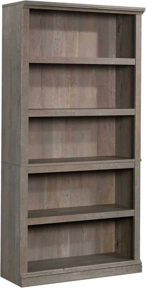 Sauder Miscellaneous Storage 5 Split Bookcase/Book Shelf, L: 35.28" x W: 13.23" x H: 69.76", Oiled Oak finish