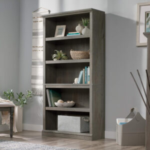 Sauder Miscellaneous Storage 5 Split Bookcase/Book Shelf, L: 35.28" x W: 13.23" x H: 69.76", Oiled Oak finish