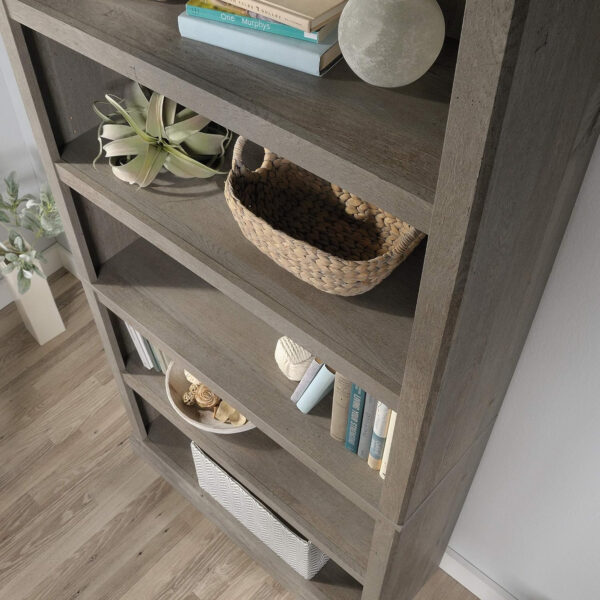 Sauder Miscellaneous Storage 5 Split Bookcase/Book Shelf, L: 35.28" x W: 13.23" x H: 69.76", Oiled Oak finish