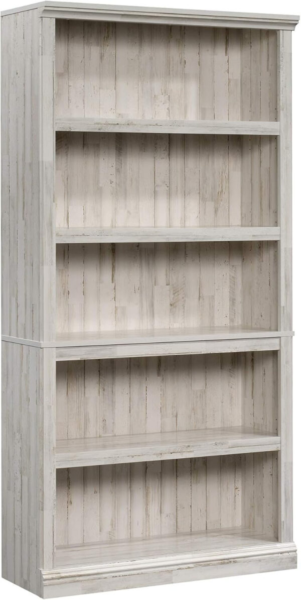 Sauder Miscellaneous Storage 5 Split Bookcase/Book Shelf, L: 35.28" x W: 13.23" x H: 69.76", Oiled Oak finish