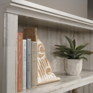 Sauder Miscellaneous Storage 5 Split Bookcase/Book Shelf, L: 35.28" x W: 13.23" x H: 69.76", Oiled Oak finish