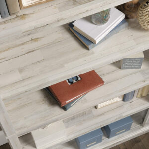 Sauder Miscellaneous Storage 5 Split Bookcase/Book Shelf, L: 35.28" x W: 13.23" x H: 69.76", Oiled Oak finish