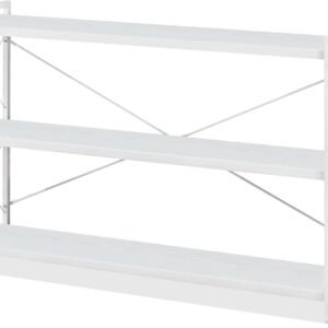 HCHQHS Bookshelf, 3-Tier Industrial Bookcase, Rustic Open Book Shelf, Wood and Metal Horizontal Bookshelves