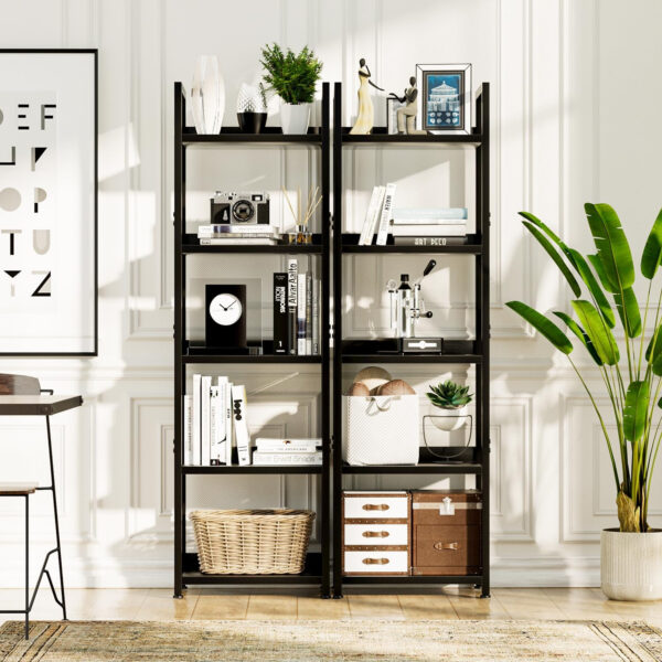 NUMENN Bookshelf, 5 Tier Bookshelves, Home Office Bookcase Shelf Storage Organizer, Free Standing Storage Shelving Unit for Bedroom, Living Room and Home Office, Vintage