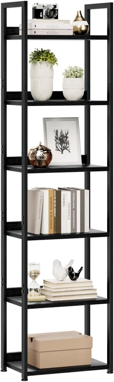 NUMENN Bookshelf, 5 Tier Bookshelves, Home Office Bookcase Shelf Storage Organizer, Free Standing Storage Shelving Unit for Bedroom, Living Room and Home Office, Vintage
