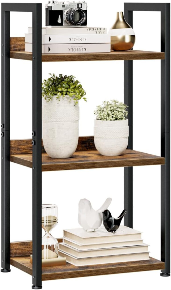 NUMENN Bookshelf, 5 Tier Bookshelves, Home Office Bookcase Shelf Storage Organizer, Free Standing Storage Shelving Unit for Bedroom, Living Room and Home Office, Vintage