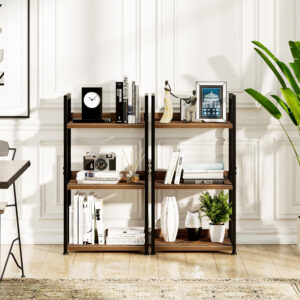 NUMENN Bookshelf, 5 Tier Bookshelves, Home Office Bookcase Shelf Storage Organizer, Free Standing Storage Shelving Unit for Bedroom, Living Room and Home Office, Vintage