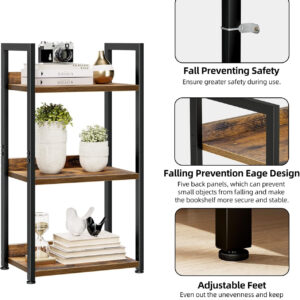 NUMENN Bookshelf, 5 Tier Bookshelves, Home Office Bookcase Shelf Storage Organizer, Free Standing Storage Shelving Unit for Bedroom, Living Room and Home Office, Vintage