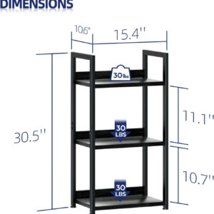 NUMENN Bookshelf, 5 Tier Bookshelves, Home Office Bookcase Shelf Storage Organizer, Free Standing Storage Shelving Unit for Bedroom, Living Room and Home Office, Vintage