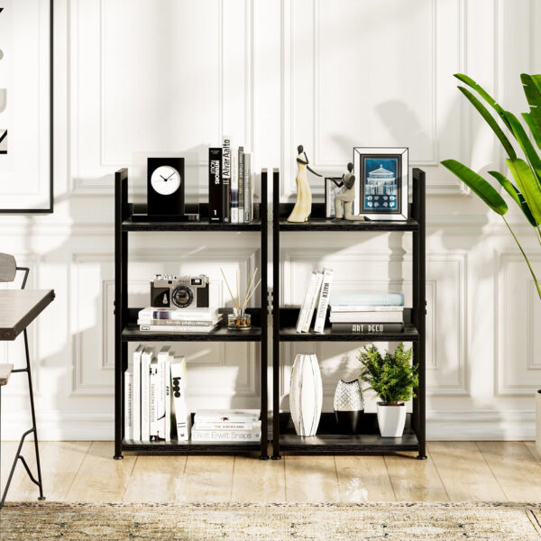 NUMENN Bookshelf, 5 Tier Bookshelves, Home Office Bookcase Shelf Storage Organizer, Free Standing Storage Shelving Unit for Bedroom, Living Room and Home Office, Vintage