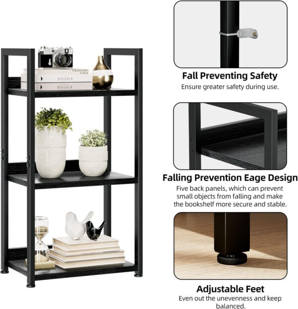 NUMENN Bookshelf, 5 Tier Bookshelves, Home Office Bookcase Shelf Storage Organizer, Free Standing Storage Shelving Unit for Bedroom, Living Room and Home Office, Vintage