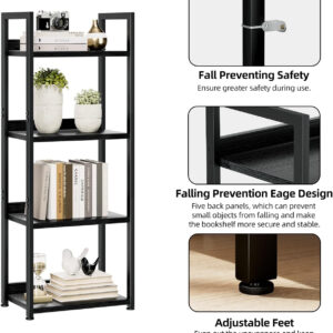 NUMENN Bookshelf, 5 Tier Bookshelves, Home Office Bookcase Shelf Storage Organizer, Free Standing Storage Shelving Unit for Bedroom, Living Room and Home Office, Vintage