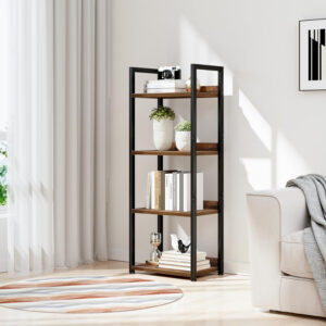 NUMENN Bookshelf, 5 Tier Bookshelves, Home Office Bookcase Shelf Storage Organizer, Free Standing Storage Shelving Unit for Bedroom, Living Room and Home Office, Vintage