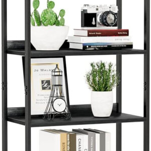 NUMENN Bookshelf, 5 Tier Bookshelves, Home Office Bookcase Shelf Storage Organizer, Free Standing Storage Shelving Unit for Bedroom, Living Room and Home Office, Vintage