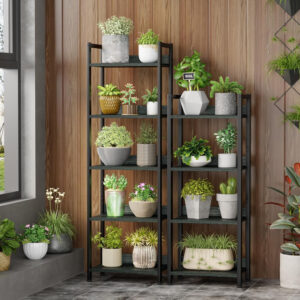 Furologee 5 Tier Bookshelf with Drawer, Tall Narrow Bookcase with Shelves, Wood and Metal Bookshelves Storage Organizer, Industrial Display Standing Shelf Unit for Bedroom, Living Room, Rustic Brown