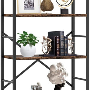 68874a80cac9b45e996ac6e3bcbf6444b06e1e304ef75a08e80c9.jpg Shintenchi Bookshelf, Arched Bookshelf 5 Tier Bookcase, Tall Shelf for CDs/Books, Home Office Shelf Storage Organizer, Modern Book Shelf for Bedroom/Living Room, Rustic Brown