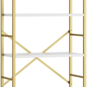 68874a8f4b6eda8ad56f74820d835d7e8779af3dc50b6179ed918.jpg Shintenchi Bookshelf, Arched Bookshelf 5 Tier Bookcase, Tall Shelf for CDs/Books, Home Office Shelf Storage Organizer, Modern Book Shelf for Bedroom/Living Room, Rustic Brown