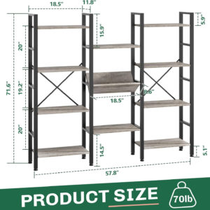 68874a91682819b480610903012d3736699a338c0ab4fafebe28a.jpg Shintenchi Bookshelf, Arched Bookshelf 5 Tier Bookcase, Tall Shelf for CDs/Books, Home Office Shelf Storage Organizer, Modern Book Shelf for Bedroom/Living Room, Rustic Brown