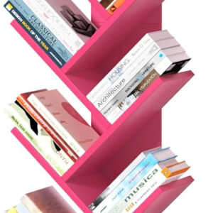 10 Tier Tree Book Shelf, Floor Standing Wood Bookshelf for Narrow Space, Storage Organizer Bookshelves for Books/CDs/Magazine, Bookcase with Shelves for Home Office, Living Room - Brown