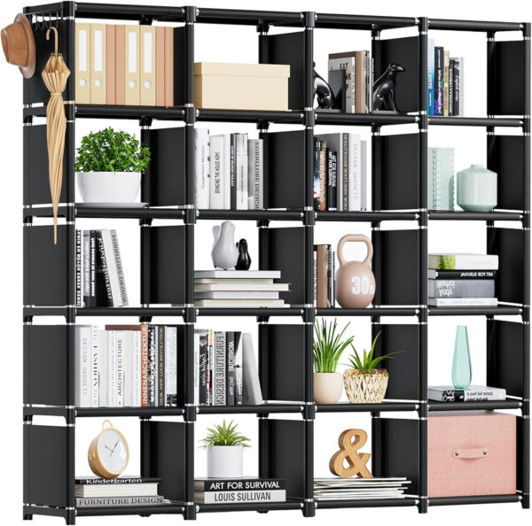 68874d4e1d2ae1555821a8fcccd8db6022f0a27ce12b66323d858.jpg Mavivegue Bookcase, 18-Cube Extra Large Book Shelf, DIY Cube Storage Organizer for Bedroom, Living Room, Home Office - Black