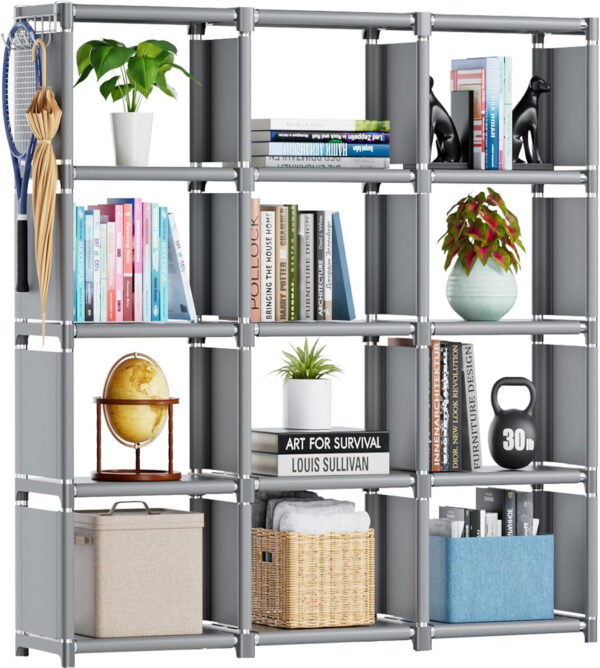 68874d5562d58c795fdcae289863c012fc494b8eb5697d049c480.jpg Mavivegue Bookcase, 18-Cube Extra Large Book Shelf, DIY Cube Storage Organizer for Bedroom, Living Room, Home Office - Black