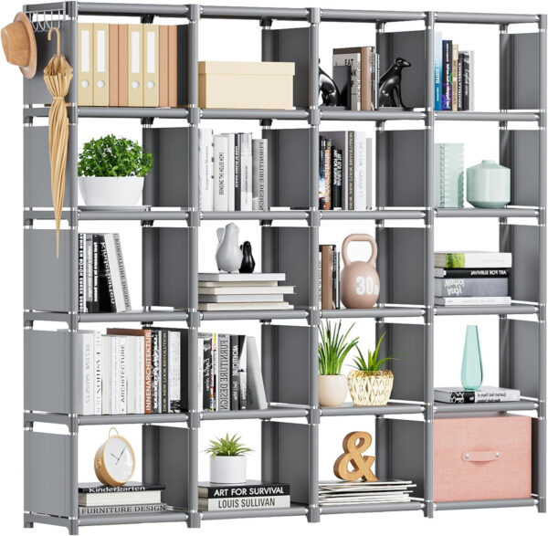 68874d60dd5097f56b6ed453072fc7809be5988db7b2a423e98b9.jpg Mavivegue Bookcase, 18-Cube Extra Large Book Shelf, DIY Cube Storage Organizer for Bedroom, Living Room, Home Office - Black