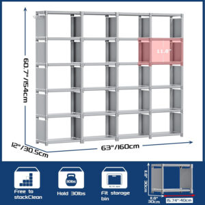68874d625fd738abe4dd43cb6a3cbc8fc964bf6edd2d142c6b29a.jpg Mavivegue Bookcase, 18-Cube Extra Large Book Shelf, DIY Cube Storage Organizer for Bedroom, Living Room, Home Office - Black