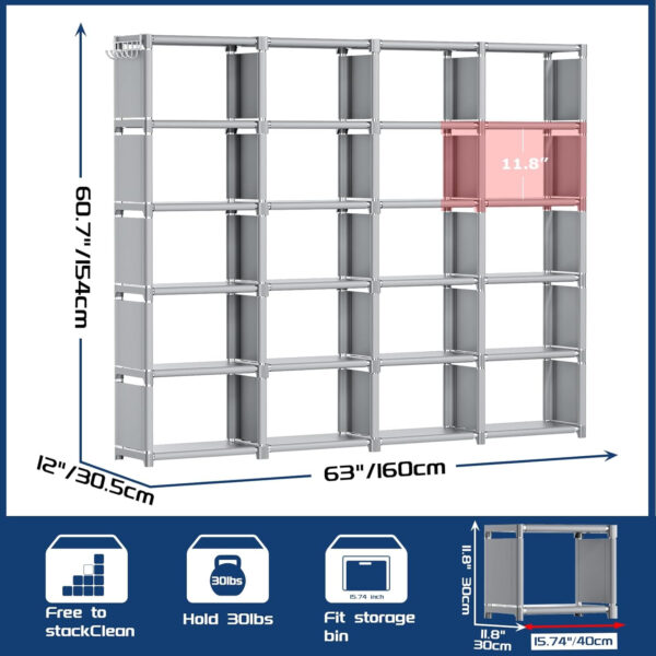 68874d625fd738abe4dd43cb6a3cbc8fc964bf6edd2d142c6b29a.jpg Mavivegue Bookcase, 18-Cube Extra Large Book Shelf, DIY Cube Storage Organizer for Bedroom, Living Room, Home Office - Black