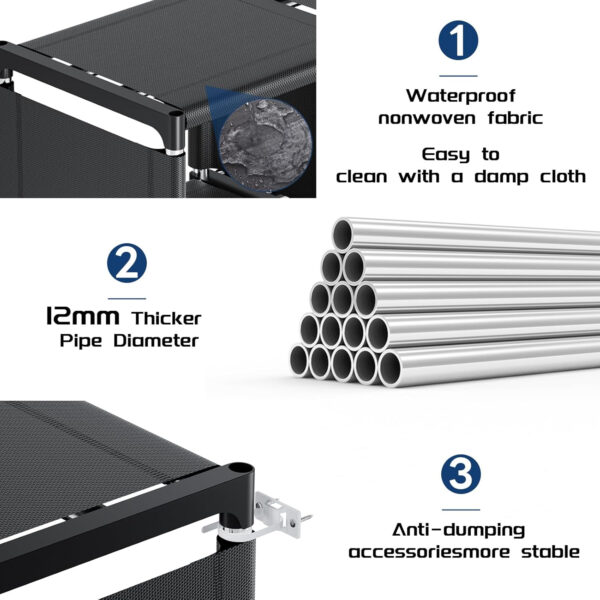 68874d6fc4a96fdb1708d34653fe37ab1fff3ea7253da6bb735b6.jpg Mavivegue Bookcase, 18-Cube Extra Large Book Shelf, DIY Cube Storage Organizer for Bedroom, Living Room, Home Office - Black