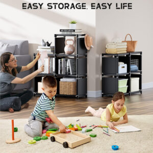 68874d7f02802c012e9c8f597c02e555f9430eaa4fcc8d626cdfe.jpg Mavivegue Bookcase, 18-Cube Extra Large Book Shelf, DIY Cube Storage Organizer for Bedroom, Living Room, Home Office - Black