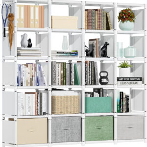 68874d821c6d10f2c32ff71d0c06ccb23035ec64d9dfc45af93a0.jpg Mavivegue Bookcase, 18-Cube Extra Large Book Shelf, DIY Cube Storage Organizer for Bedroom, Living Room, Home Office - Black