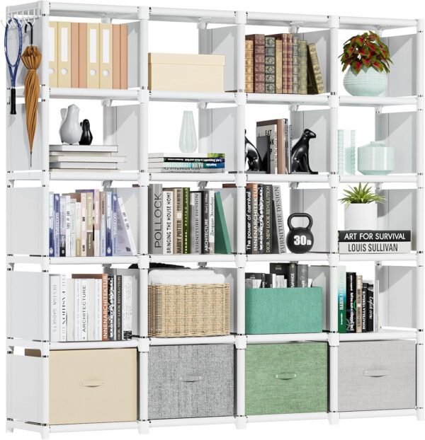 68874d821c6d10f2c32ff71d0c06ccb23035ec64d9dfc45af93a0.jpg Mavivegue Bookcase, 18-Cube Extra Large Book Shelf, DIY Cube Storage Organizer for Bedroom, Living Room, Home Office - Black