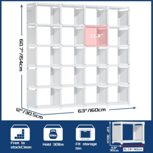 68874d83b610d02984a0ba8b7388572b7ff29a8cfd0cffb9f20d9.jpg Mavivegue Bookcase, 18-Cube Extra Large Book Shelf, DIY Cube Storage Organizer for Bedroom, Living Room, Home Office - Black
