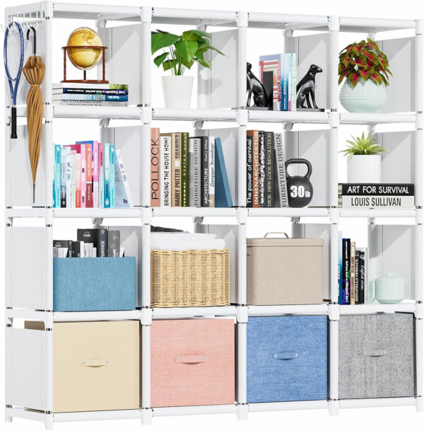68874d8b572609a517726fe74b340e076827f991ef1cdc43a5b5b.jpg Mavivegue Bookcase, 18-Cube Extra Large Book Shelf, DIY Cube Storage Organizer for Bedroom, Living Room, Home Office - Black
