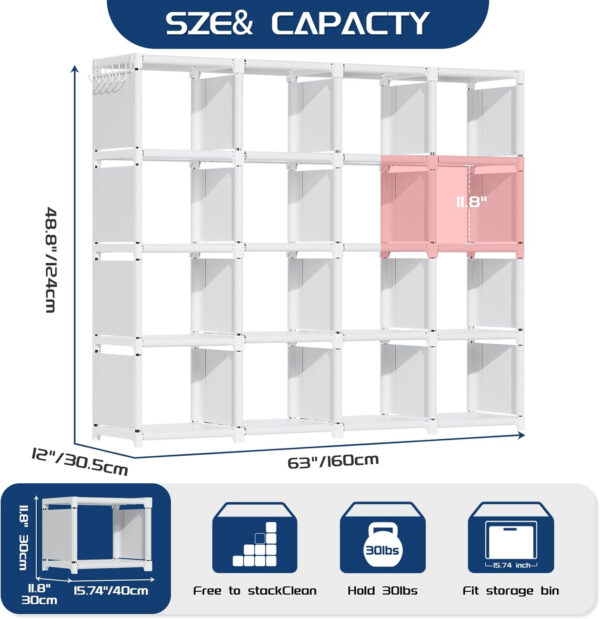 68874d8cc2ebbb4d40d0376f7621b3e69ab994ad01fd08fb339bb.jpg Mavivegue Bookcase, 18-Cube Extra Large Book Shelf, DIY Cube Storage Organizer for Bedroom, Living Room, Home Office - Black