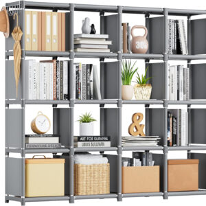 68874d958ee7ba1ddd197cb1679546d86842312a6eb6b2e7ea714.jpg Mavivegue Bookcase, 18-Cube Extra Large Book Shelf, DIY Cube Storage Organizer for Bedroom, Living Room, Home Office - Black