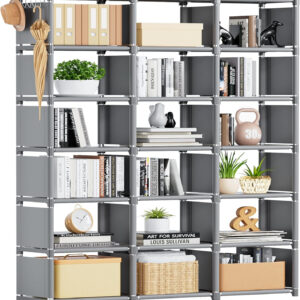 68874da13640ed59401720d6397dee430423f36ef173e7fe83799.jpg Mavivegue Bookcase, 18-Cube Extra Large Book Shelf, DIY Cube Storage Organizer for Bedroom, Living Room, Home Office - Black