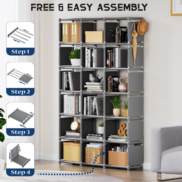 68874da76507e50ceac84fa1bd69964f285d19f339a6ab2779722.jpg Mavivegue Bookcase, 18-Cube Extra Large Book Shelf, DIY Cube Storage Organizer for Bedroom, Living Room, Home Office - Black