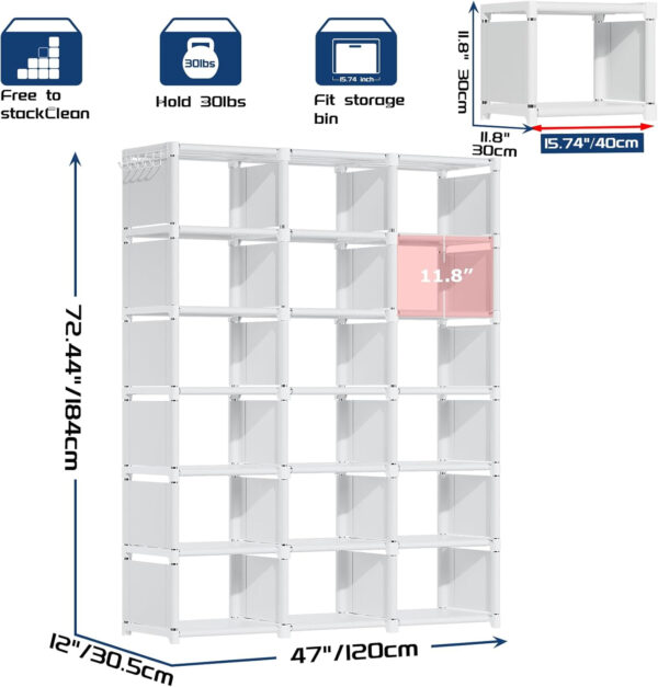 68874dab6a3a1cd685fe7606987a3e2086f7045ff0a0e9a557fbb.jpg Mavivegue Bookcase, 18-Cube Extra Large Book Shelf, DIY Cube Storage Organizer for Bedroom, Living Room, Home Office - Black