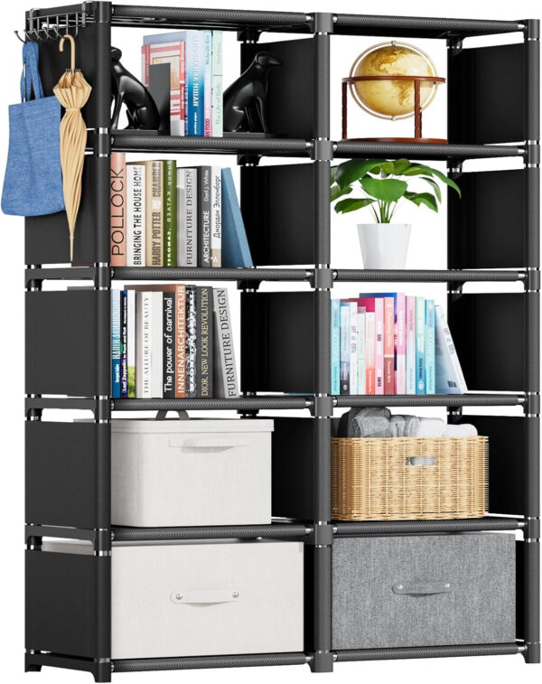 68874db0d2dc71a578866489a380484a06c14e90557de877657d5.jpg Mavivegue Bookcase, 18-Cube Extra Large Book Shelf, DIY Cube Storage Organizer for Bedroom, Living Room, Home Office - Black